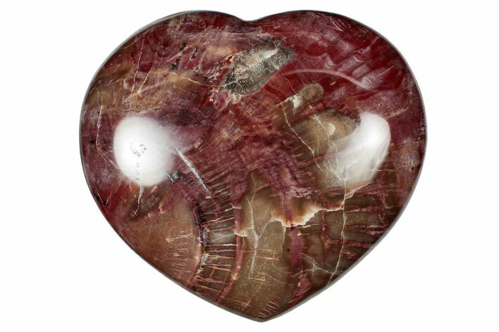 Polished Triassic Petrified Wood Heart - Madagascar #355595